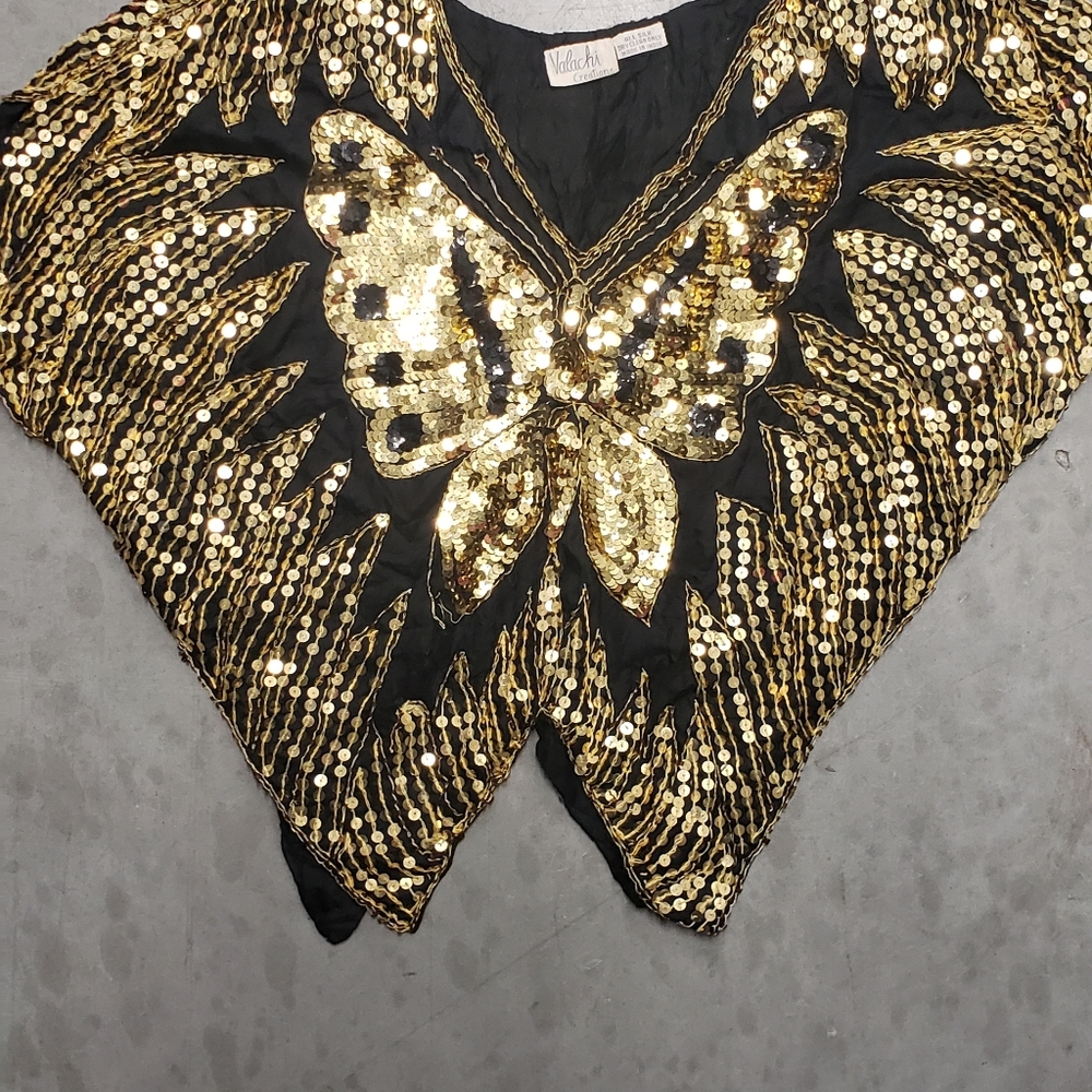 Valachi vintage gold and black top